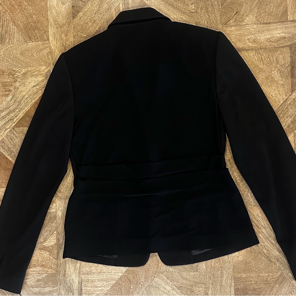 Tahari Black Women's Blazer with Draped Back Detail